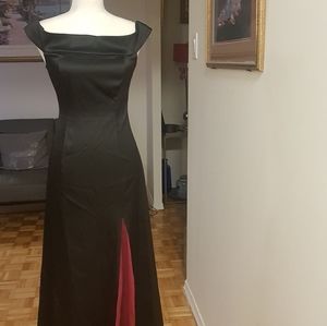 Formal satin fitted long dress